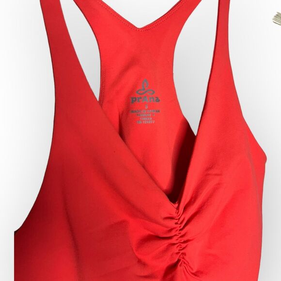 PrAna Women's Sabin Chakara Orange Racerback Tank Top with Built-in Bra Size S - Picture 5 of 11
